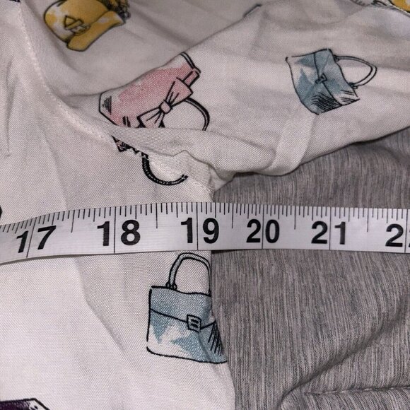 Como Black White Long Sleeve Button Up Multi Color Purse Print Blouse Size Small - Picture 8 of 9